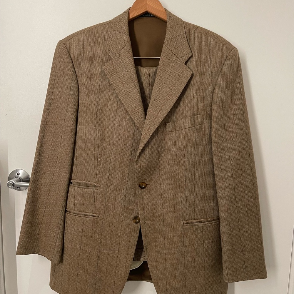 Ralph Lauren Men's Brown Pinstripe Blazer